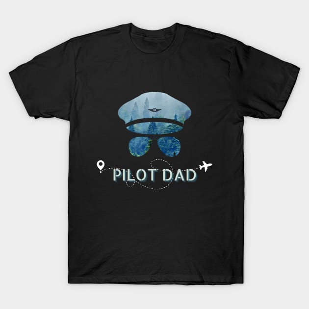 Pilot Dad Forest T-Shirt by Celestial Mystery